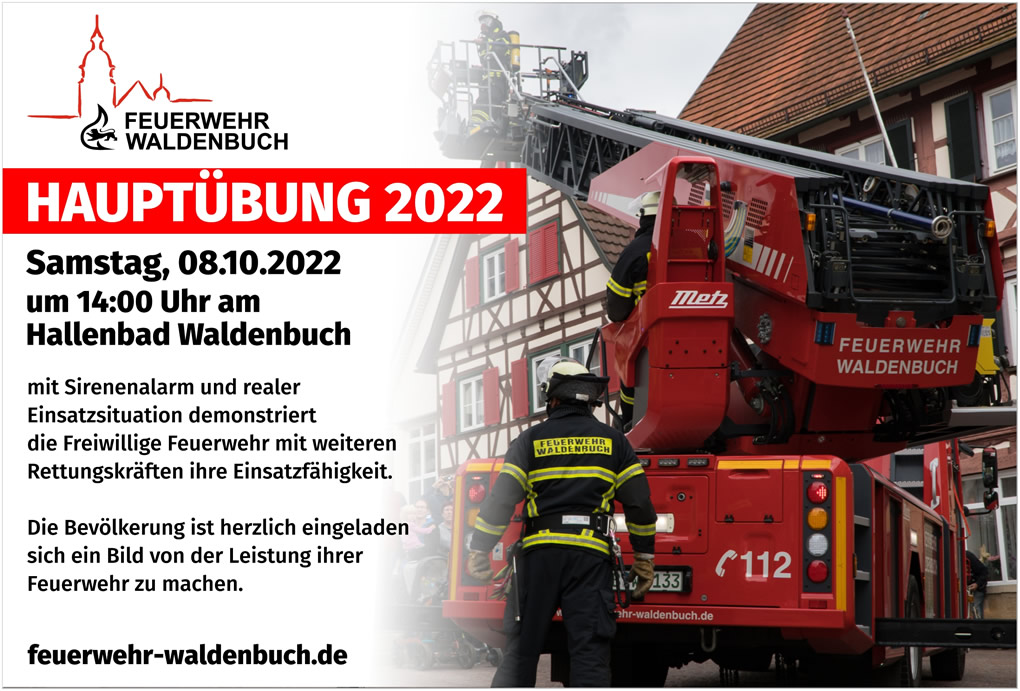 Hauptübung Feuerwehr Waldenbuch 2022